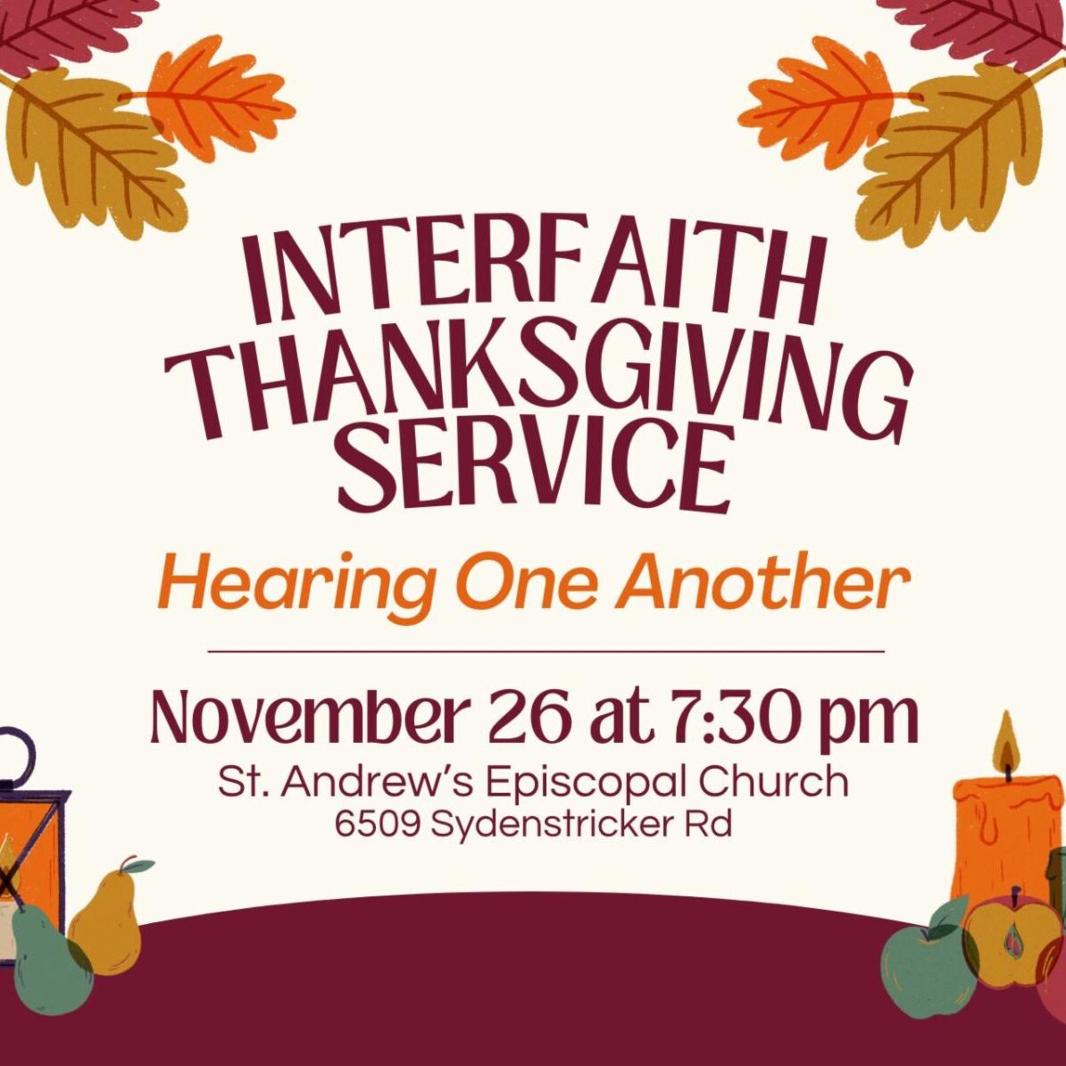 Interfaith Thanksgiving 2024